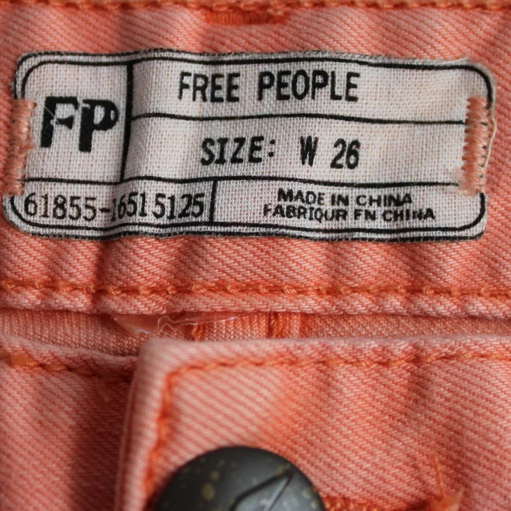 Free People Millennium Apricot Skinny Zipper Ankle Jeans, Size 26 (29/27)